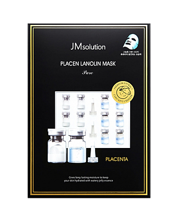 JMsolution Placen Lanolin Mask Pure - Маска тканевая плацентарная с ланолином 35 мл - hairs-russia.ru